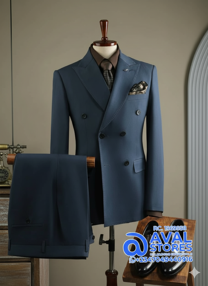 Gentlemen Double Breasted Groom Suit (2-Piece Set)